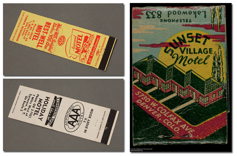 Motel matchbooks - from the Collections at The Henry Ford