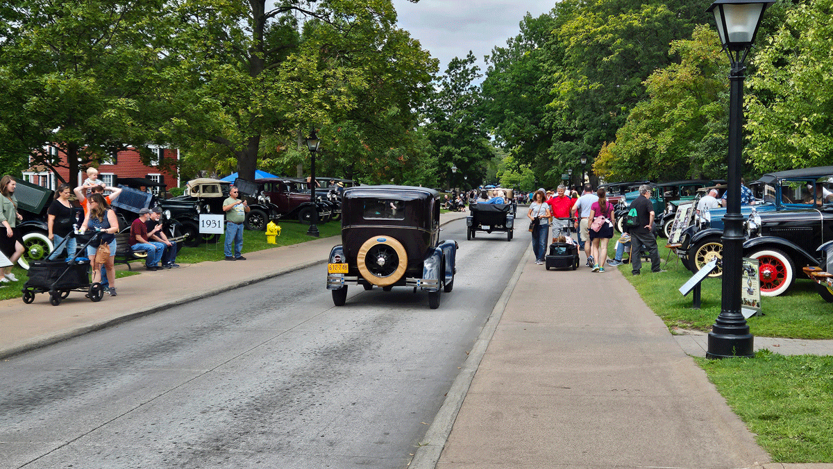 20230909_122305 One of Old Car Festival’s simple pleasures is strolling down Maple Lane to watch the Fords go by.