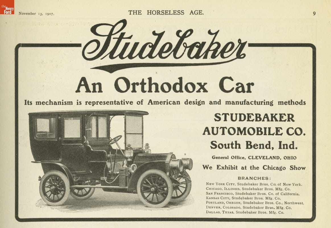 "Horseless Age" Magazine, Bound Volume for July-December 1907 (Vol. 20) Image of car and text