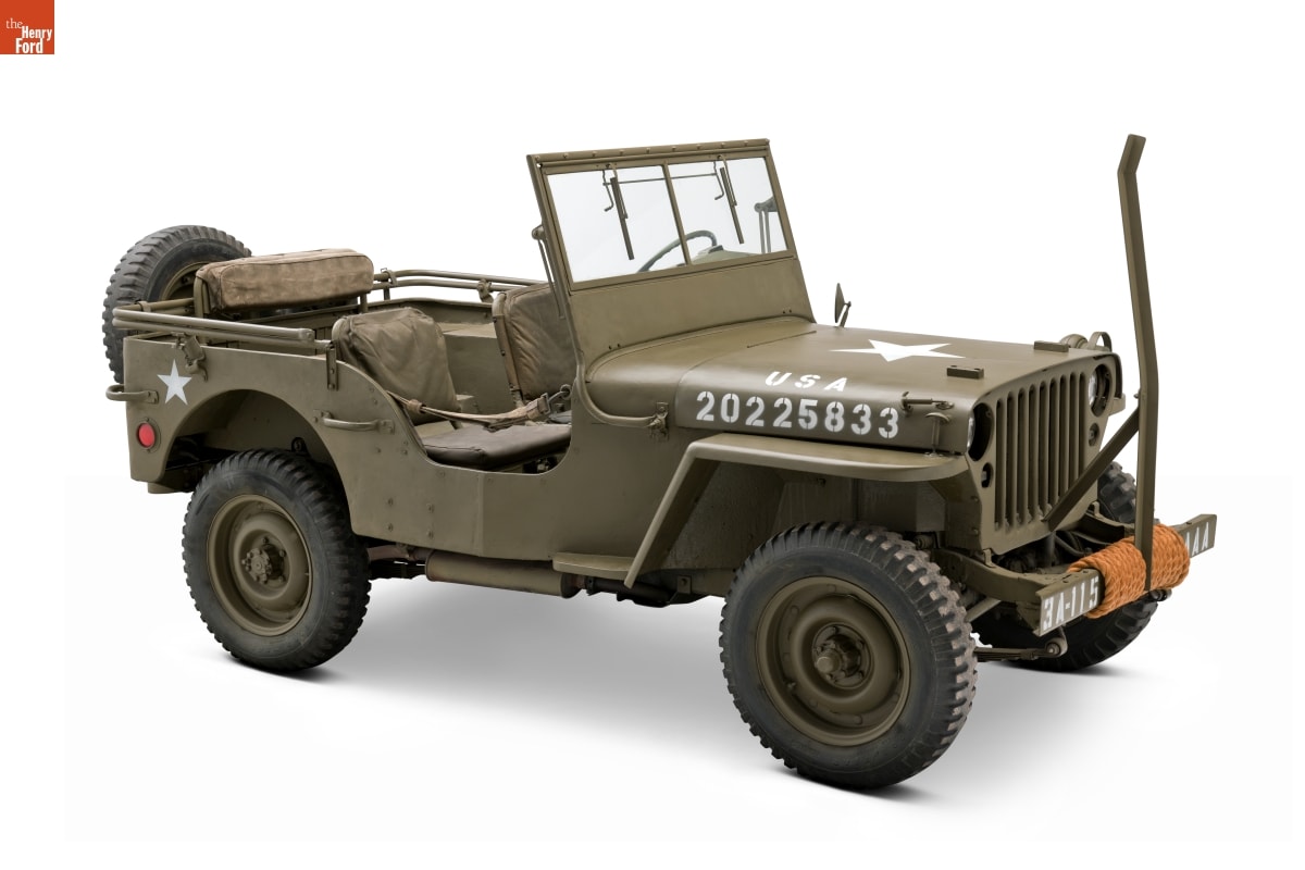 1943 Willys-Overland Jeep Runabout Drab-green military jeep