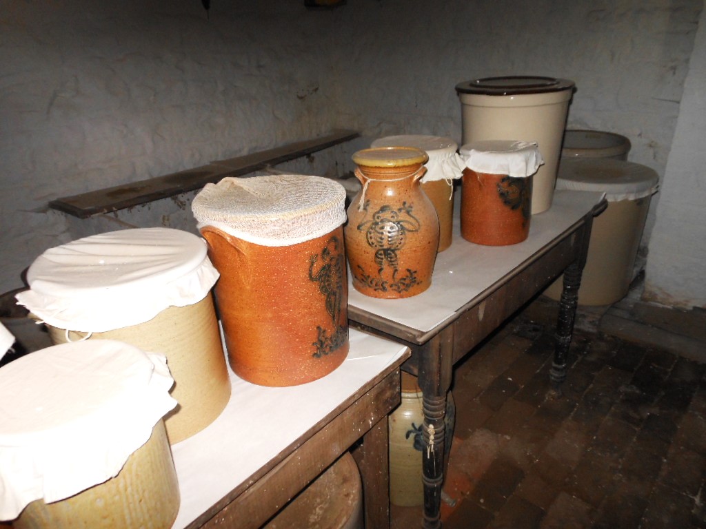 Crocks in Firestone Farm House Cellar