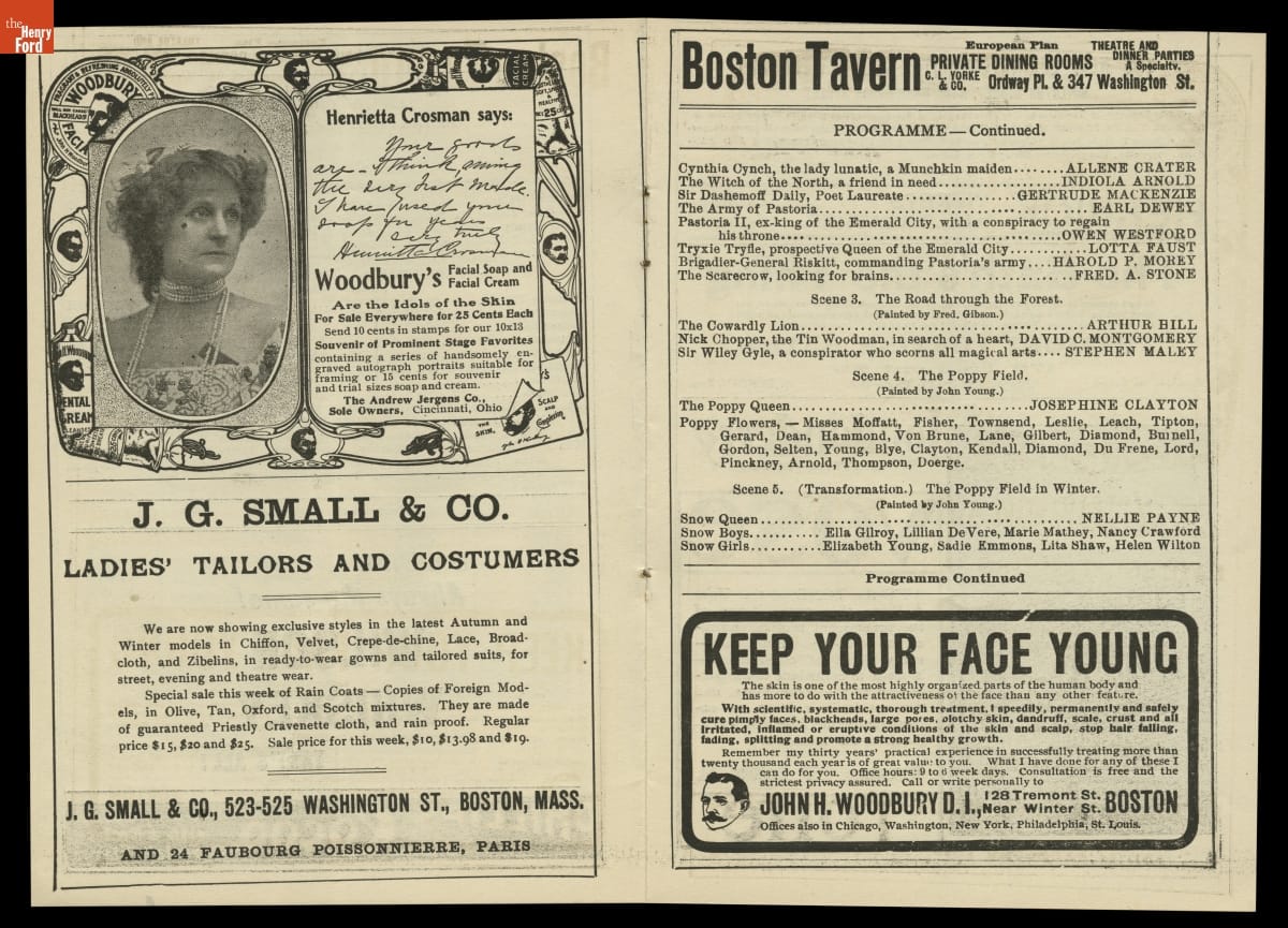 Program with text and ads with text and/or images