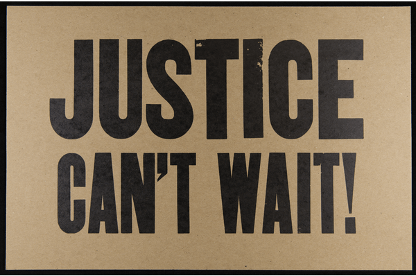 Signal-Return Press Solidarity Protest Poster Collection selections GIF with multiple images of posters with a few large bold words each