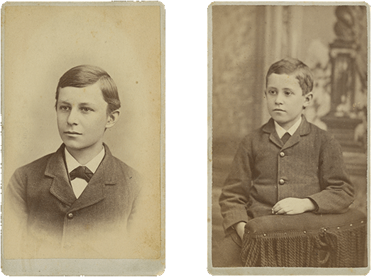 Baby-pics_ Portrait of Wilbur Wright as a Boy, 1878, Portrait of Orville Wright as a Boy, 1878