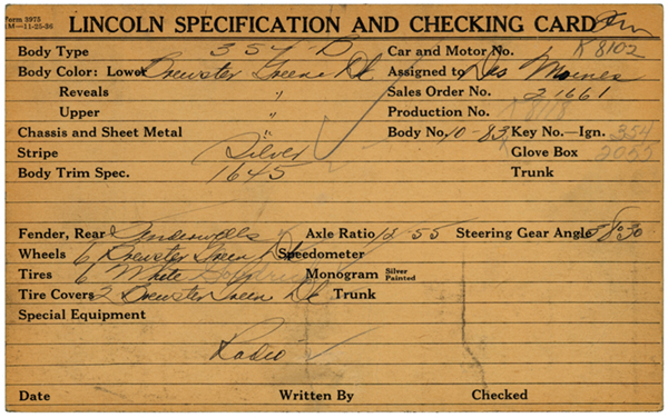 Vehicle Production Records