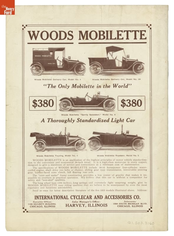 Carette Magazine for March 1915 Page with images of cars and text