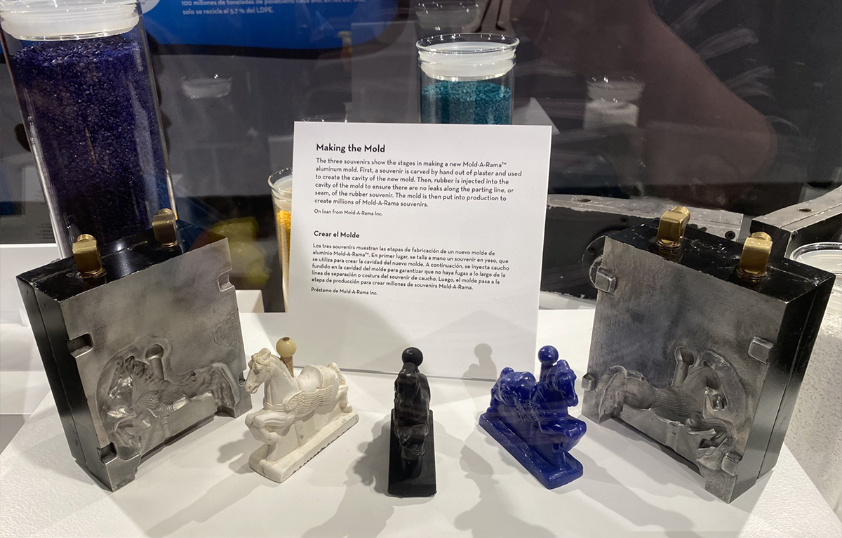 Display of a moldset and preliminary versions of the Mold-A-Rama at Griffin Museum of Science and Industry