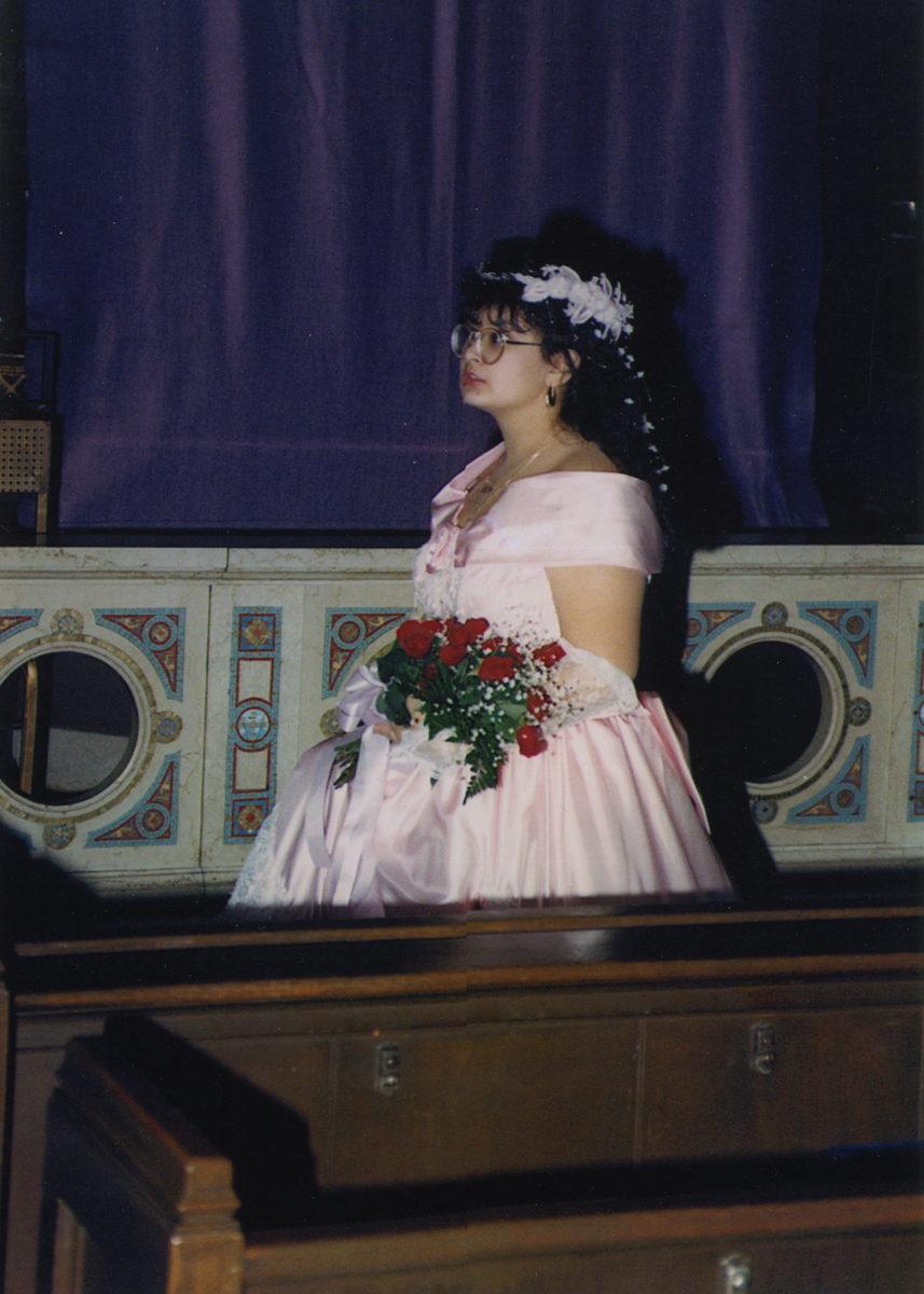 Maritza Garza at Her Quinceanera, Holy Redeemer Church, Detroit, Michigan, 1992