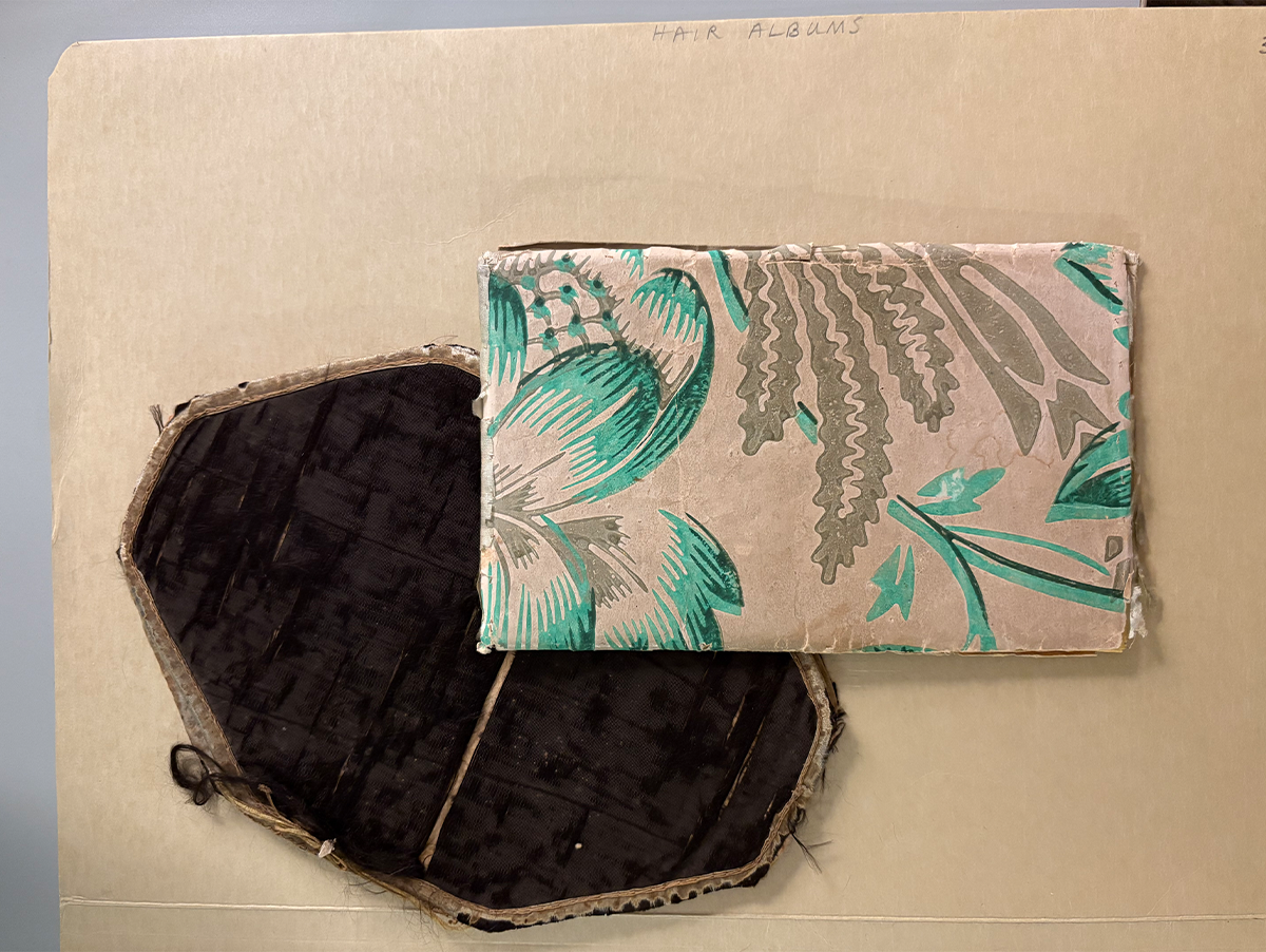 Two hair albums in the Collections of The Henry Ford, Acc. 56.40.1 (top right) and 38.509.1(bottom left) / Photo by Staff of The Henry Ford